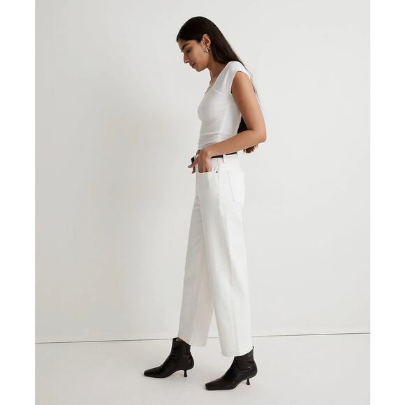 MADEWELL White The Perfect Vintage Wide-Leg Crop Jean NWT Size 29 - Picture 2 of 9